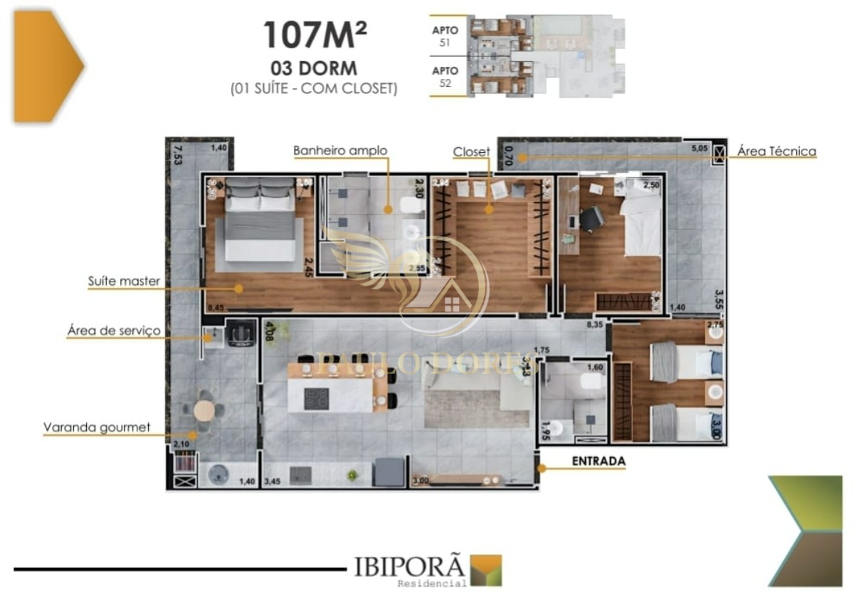 Apartamento à venda com 1 quarto, 42m² - Foto 9